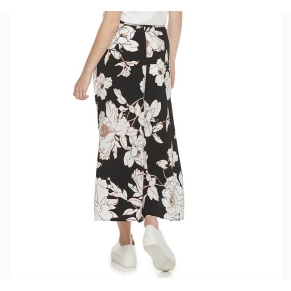 Apt 9 XXL Maxi Skirt Black White Floral Print High Waist Flowy Women xxl - Picture 2 of 9